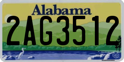 AL license plate 2AG3512