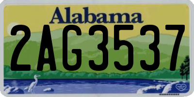 AL license plate 2AG3537