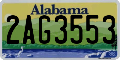 AL license plate 2AG3553