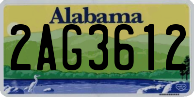 AL license plate 2AG3612