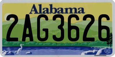 AL license plate 2AG3626