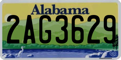 AL license plate 2AG3629