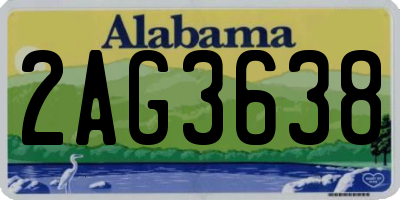 AL license plate 2AG3638