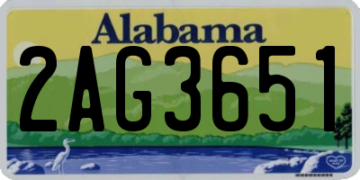 AL license plate 2AG3651