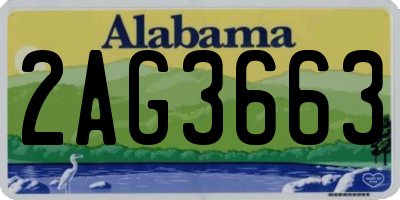 AL license plate 2AG3663