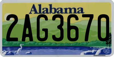 AL license plate 2AG3670