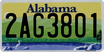 AL license plate 2AG3801