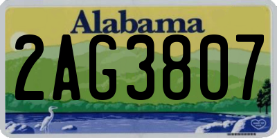 AL license plate 2AG3807