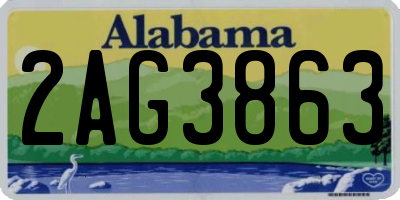 AL license plate 2AG3863