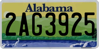 AL license plate 2AG3925