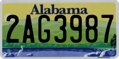 AL license plate 2AG3987