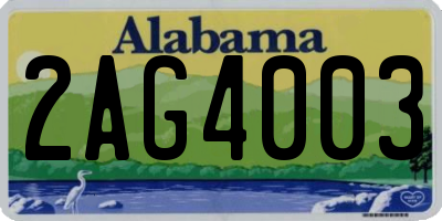 AL license plate 2AG4003