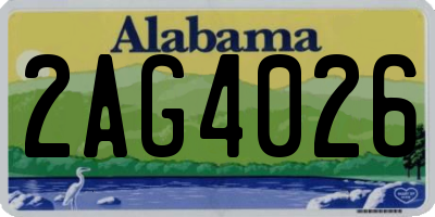 AL license plate 2AG4026