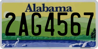 AL license plate 2AG4567