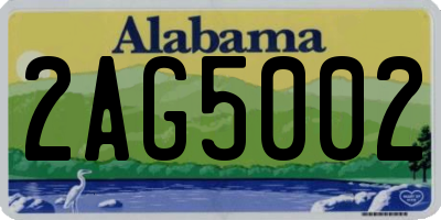AL license plate 2AG5002