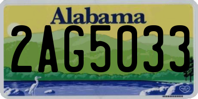 AL license plate 2AG5033