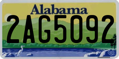 AL license plate 2AG5092