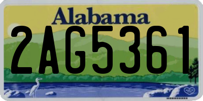 AL license plate 2AG5361