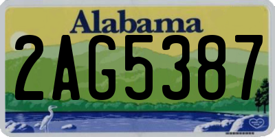AL license plate 2AG5387