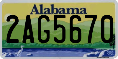AL license plate 2AG5670