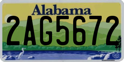 AL license plate 2AG5672