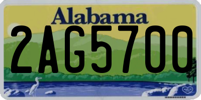 AL license plate 2AG5700