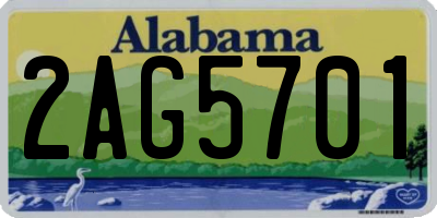 AL license plate 2AG5701
