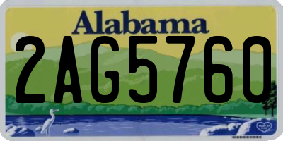 AL license plate 2AG5760