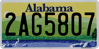 AL license plate 2AG5807