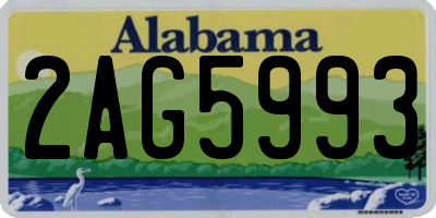 AL license plate 2AG5993