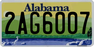 AL license plate 2AG6007