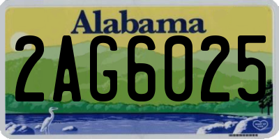 AL license plate 2AG6025