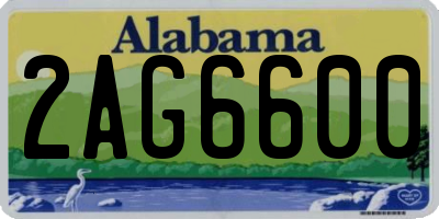 AL license plate 2AG6600