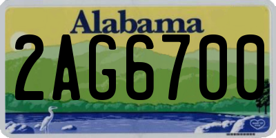 AL license plate 2AG6700