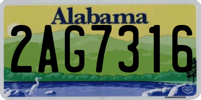 AL license plate 2AG7316