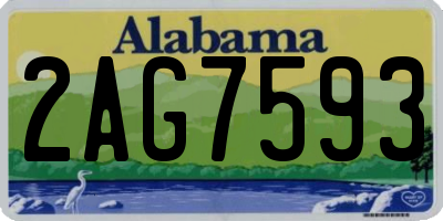 AL license plate 2AG7593