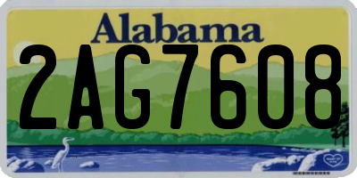 AL license plate 2AG7608
