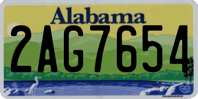 AL license plate 2AG7654