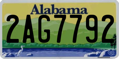 AL license plate 2AG7792