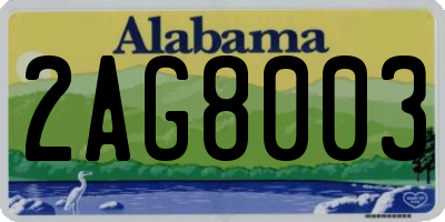 AL license plate 2AG8003