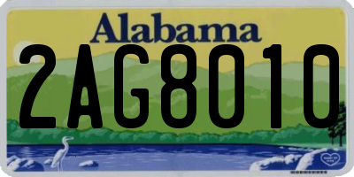AL license plate 2AG8010
