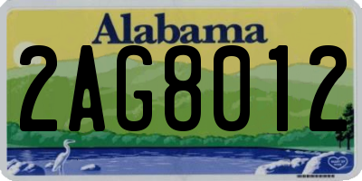 AL license plate 2AG8012