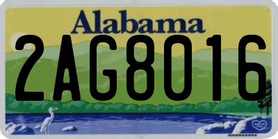 AL license plate 2AG8016