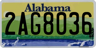AL license plate 2AG8036