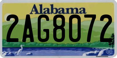 AL license plate 2AG8072