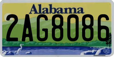 AL license plate 2AG8086