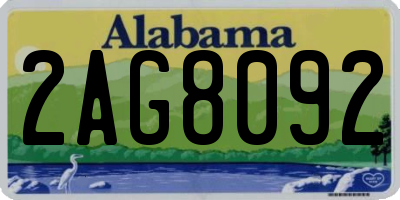 AL license plate 2AG8092