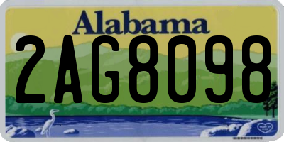 AL license plate 2AG8098