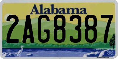 AL license plate 2AG8387