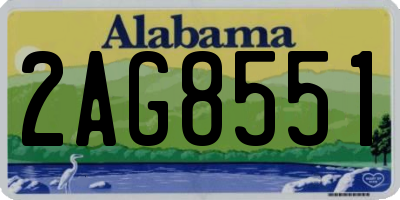 AL license plate 2AG8551
